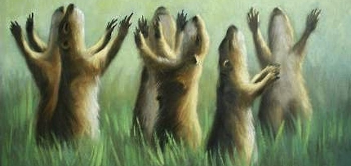 Prairie dogs in rapture (artfagcity) - painting