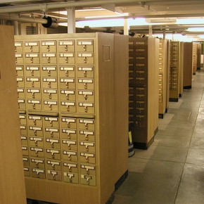 after creating content, people's works often appeared in a library card catalog