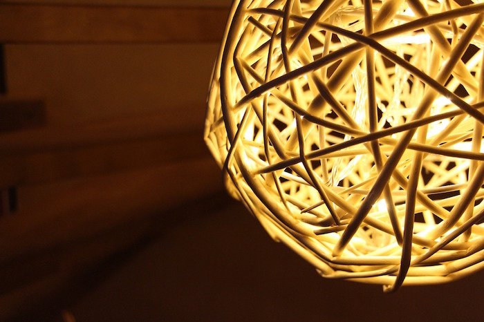 Light coming from a wicker ball